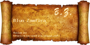 Blun Zamfira névjegykártya
